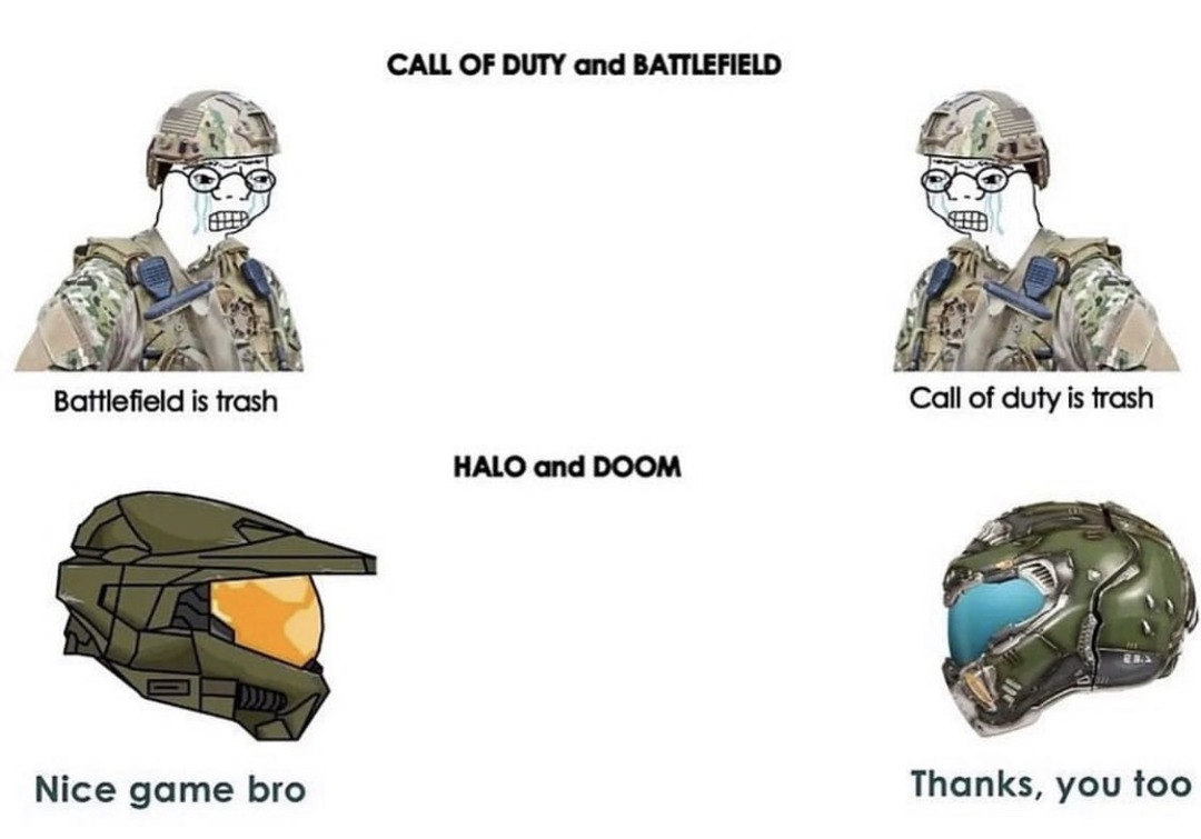 thank god cod dropped that new warzone map, so glad it’s sucked all the streamers and sweats away from halo. pure, happiness and fun - meme