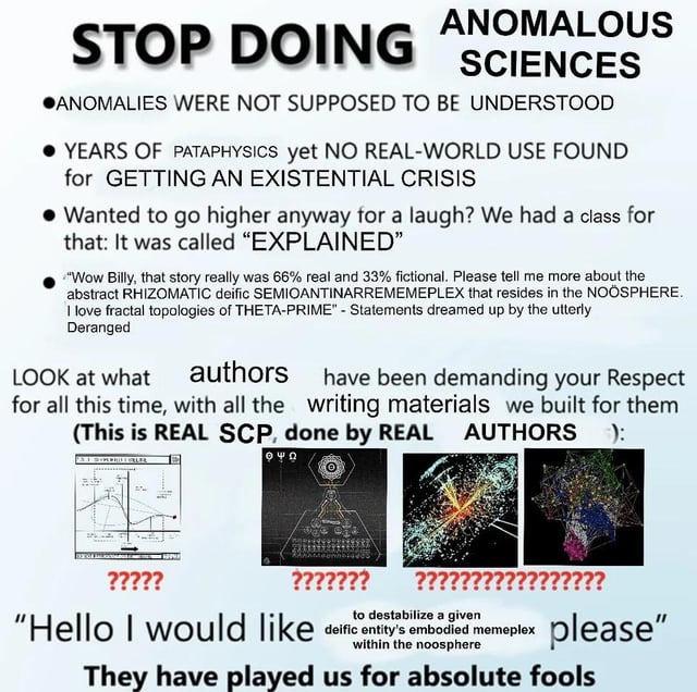 STOP DOING ANOMALOUS SCIENCES, IM TIRED TO SEEING IT - meme
