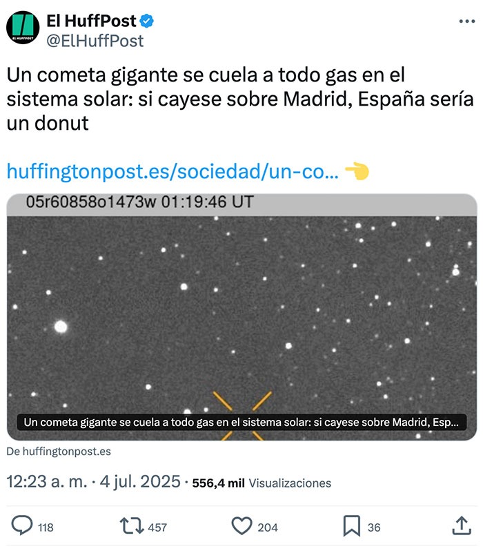 Un cometa cayendo en Madrid convertiría España en un donut - meme
