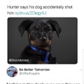 Dog accidentally shot a hunter