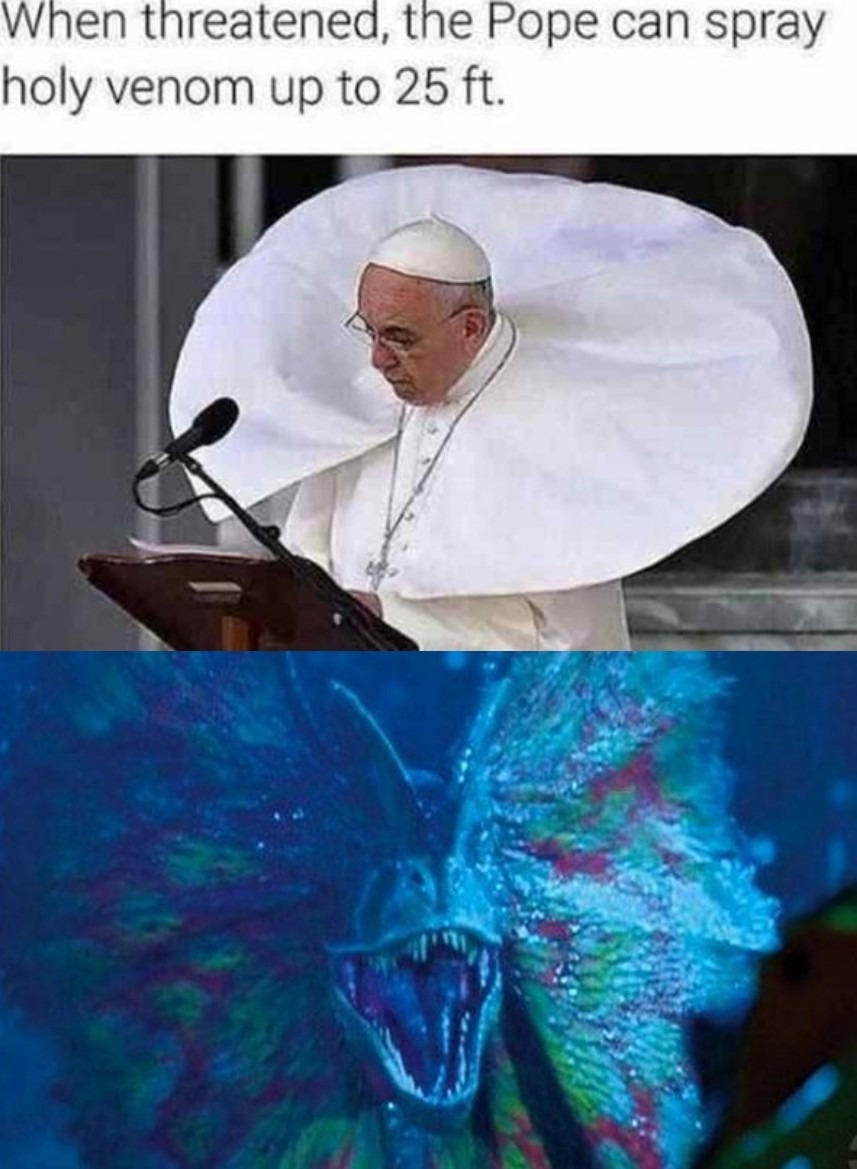 Pope Dilophosaurus - meme