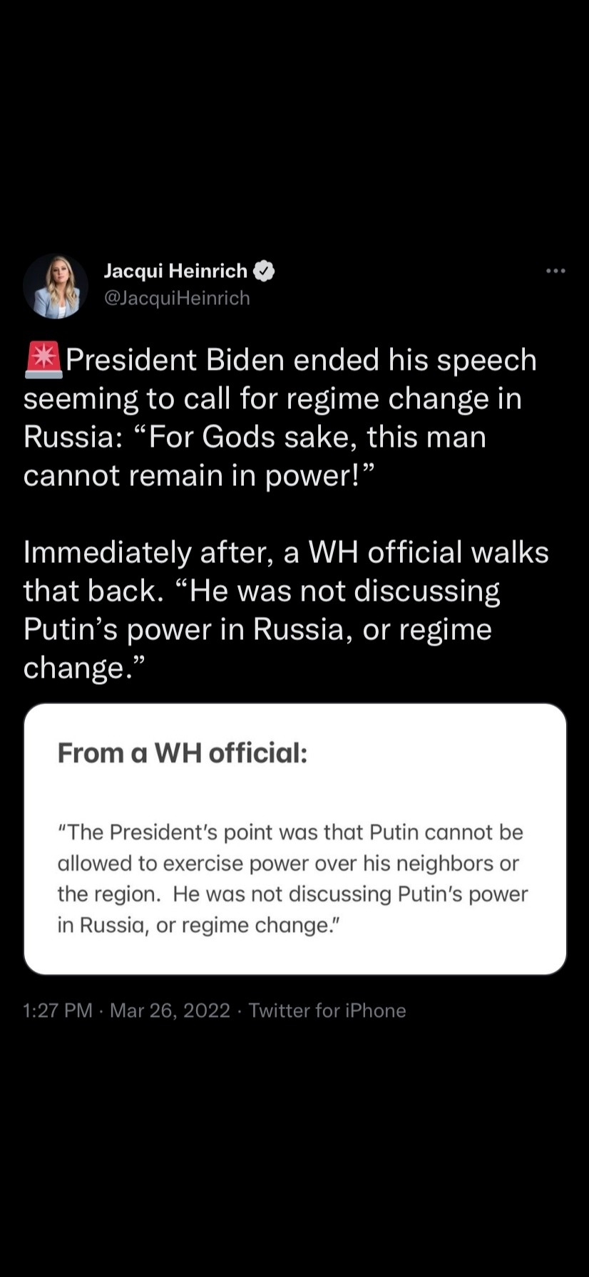 Biden speaking in Poland yesterday - meme