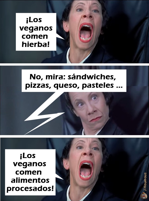 Los veganos comen hierba - meme
