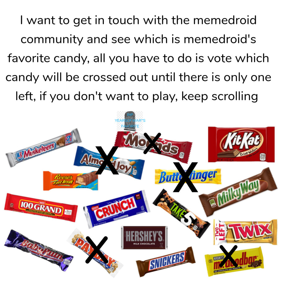 If your favorite candy got voted out then my dearest apologies (yearsofwar) - meme