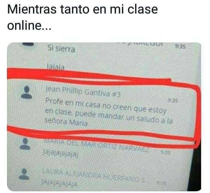 Mientras tanto en mi clase... - meme