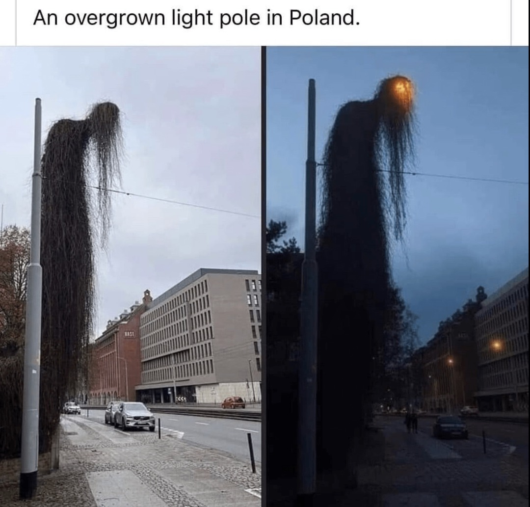 Scary Poland streetlight meme