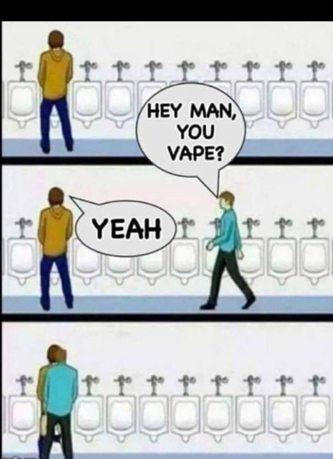 Vaping is for gay people and people quitting cigarettes - meme