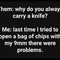 Tried opening a bag of chips with a 12ga....need a vacuum now