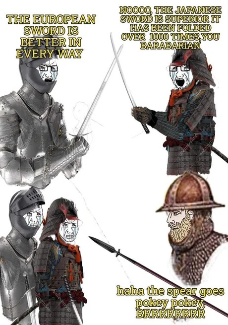 I prefer the almighty sword - meme