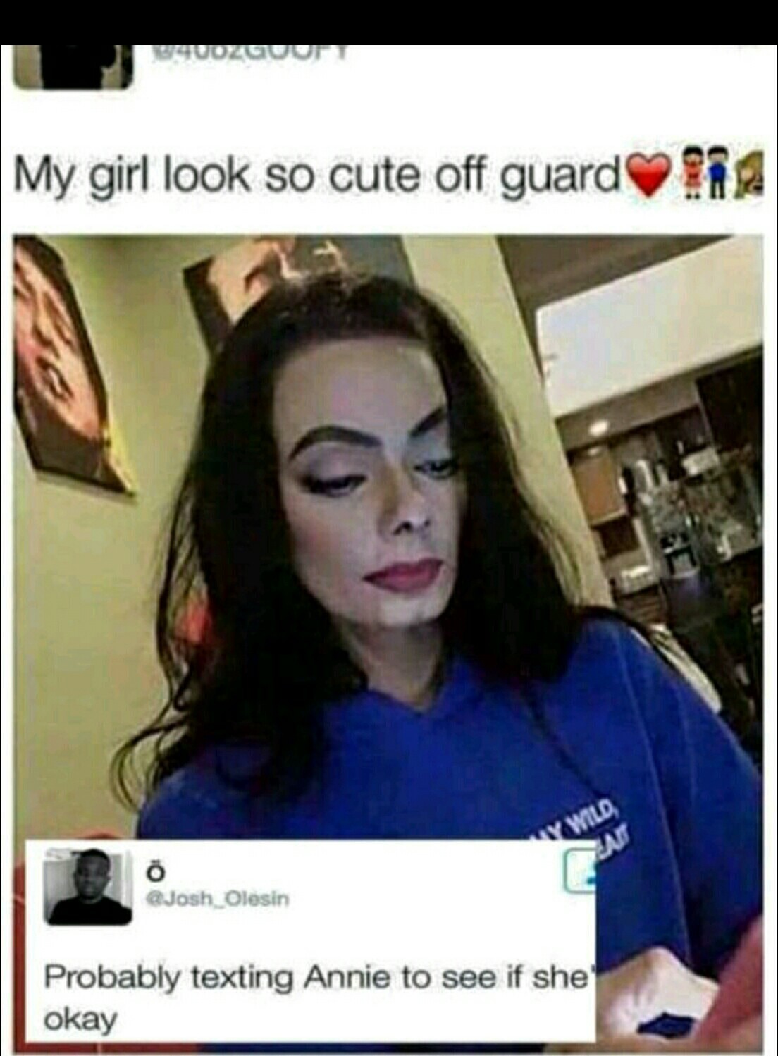 Someone should tell him his gf is a black guy with Michael Jackson influenced - meme