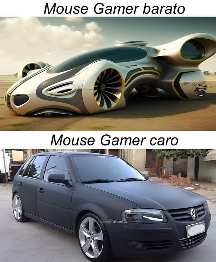 Mouse gamer barato vs caro - meme