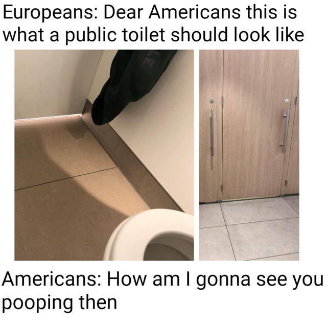 Dear Americans, this is what a public toilet should look like - meme