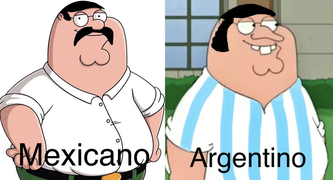 Peter Griffin Mexicano y Peter Griffin Argentino - meme