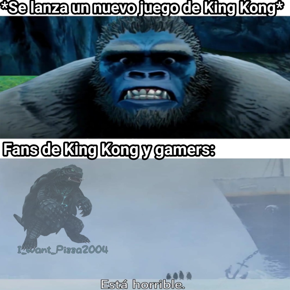 Contexto: un nuevo juego de King Kong se llama Skull Island: Rise of Kong que salió hace 3 días y esté juego fue odiado por el horrible gráficos y peor juego del mundo como de Gollum PD: soy Capitán Lento otra vez lo mismo - meme