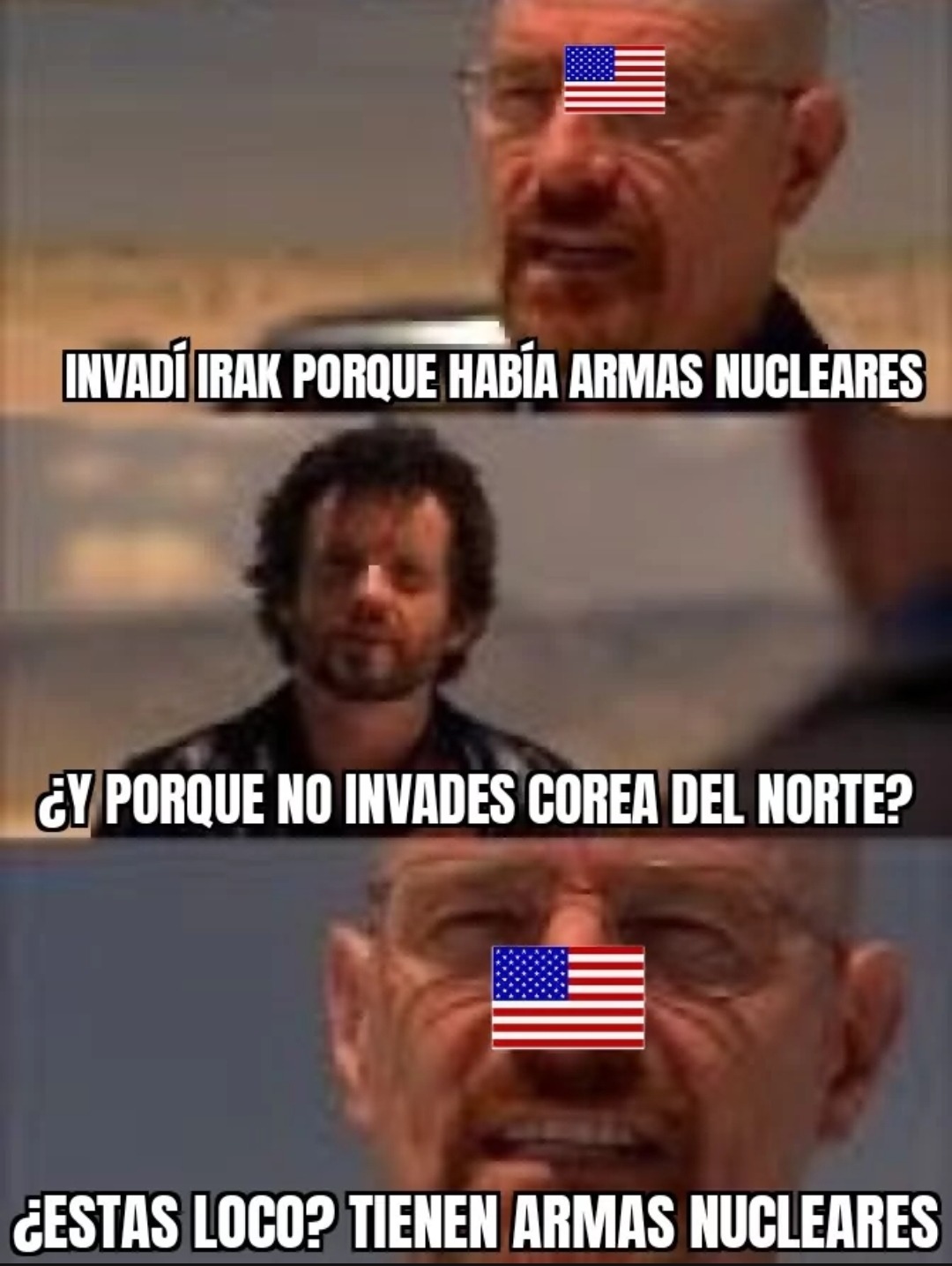 Tomen en cuenta que Irak era igual o mas poderoso que corea en términos militares - meme