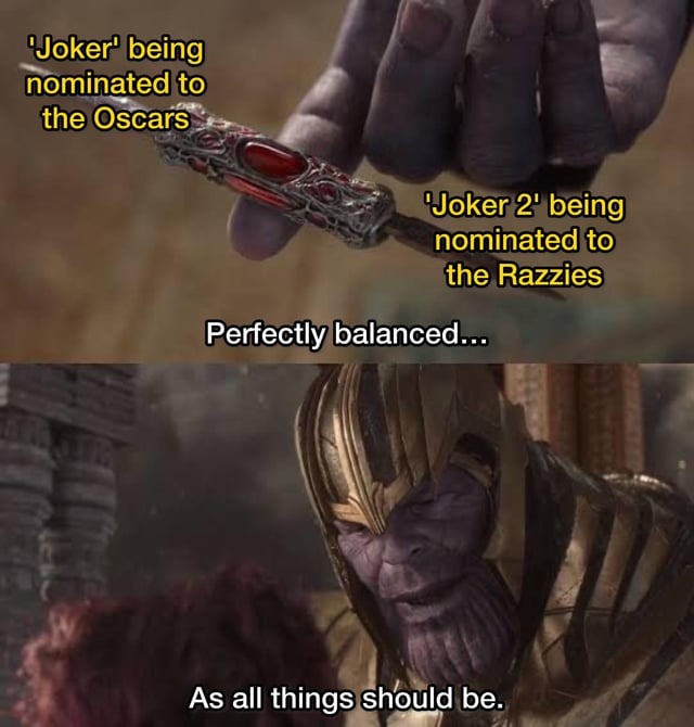 Joker 2 nominated to the Razzies - meme