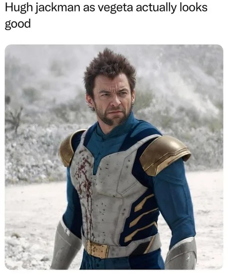 Hugh Jackman as vegeta - meme