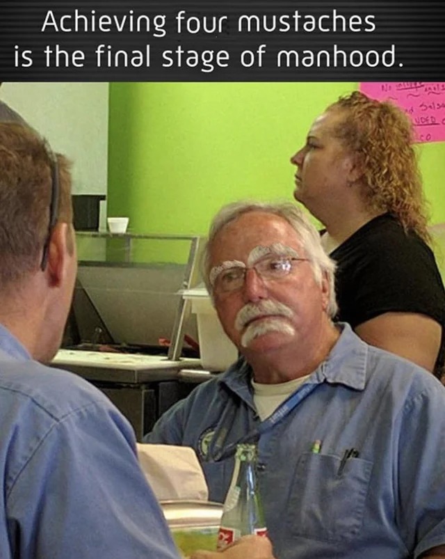 Four moustaches - meme