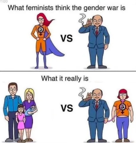 The gender war be like - meme