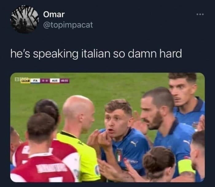 He's speaking Italian so damn hard.. - meme