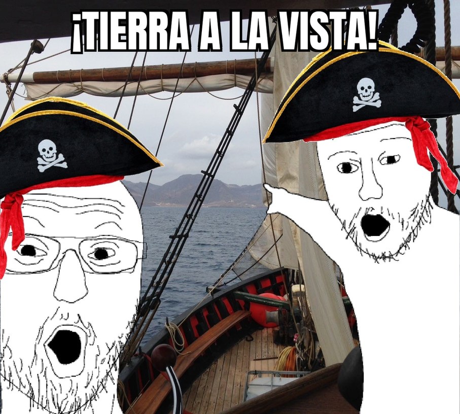 Piratas cuando ven una isla desierta - meme