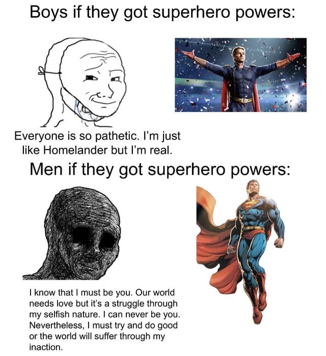 Men if they got superhero powers - meme