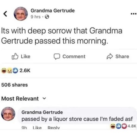 Classic grandma Gertrude - meme