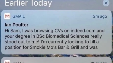 When a random email recruiter slides into your inbox - meme