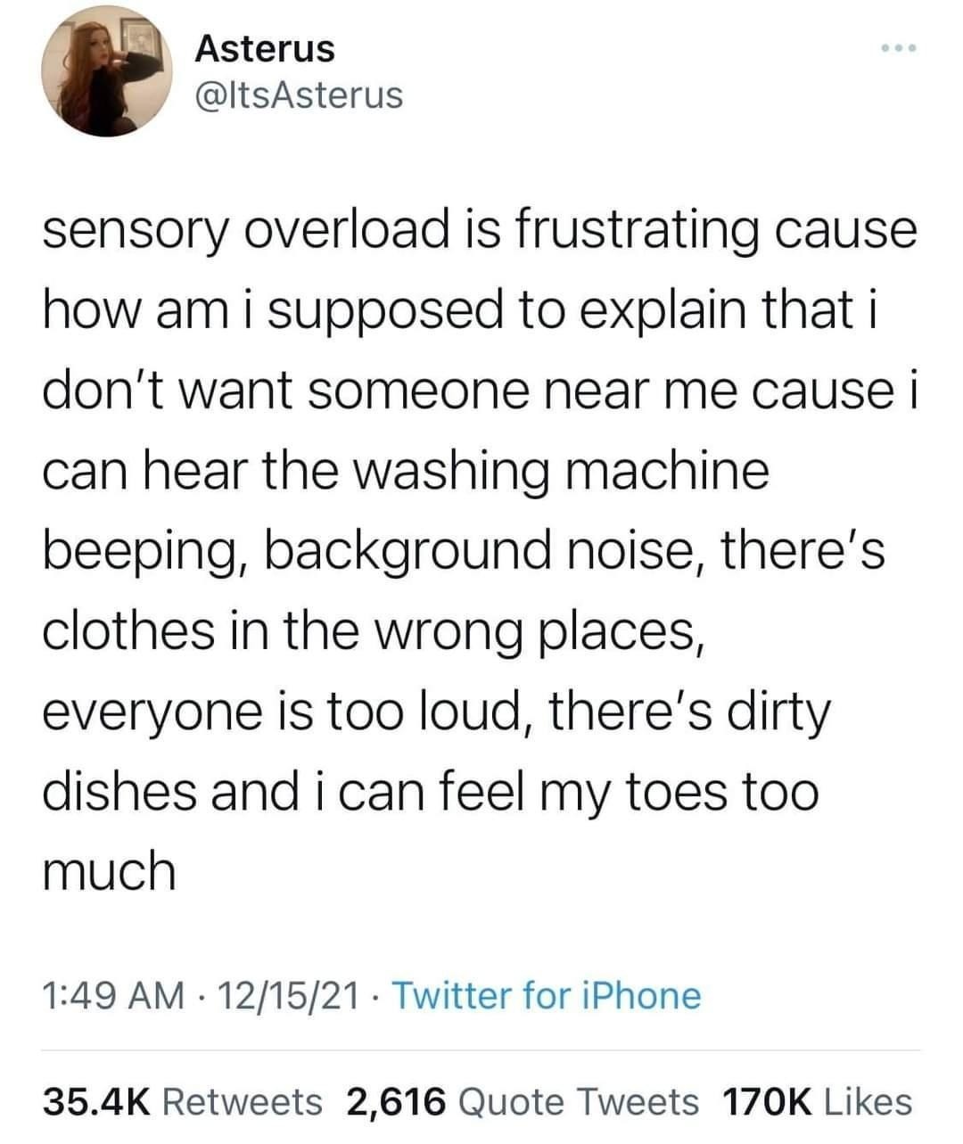 Explaining sensory overload sounds fake but it's real bro - meme