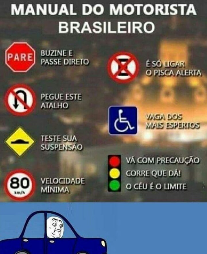 Manual de trânsito do Br - meme