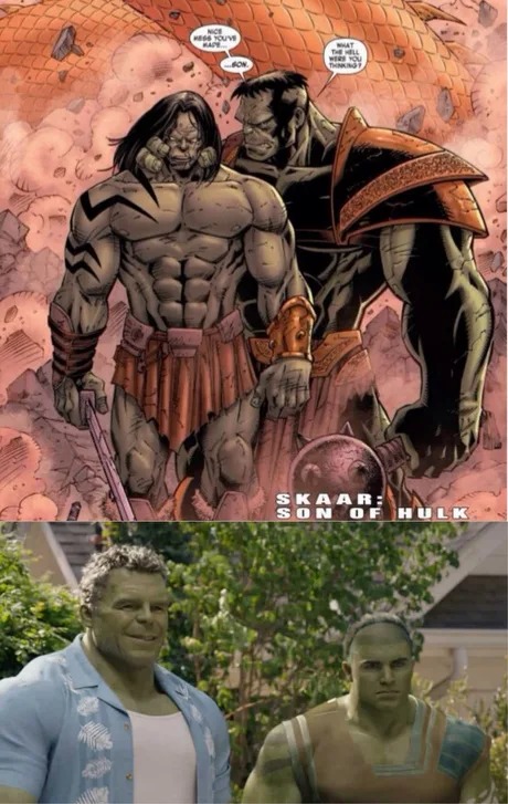 Hulk and his son in the final episode of She Hulk - meme