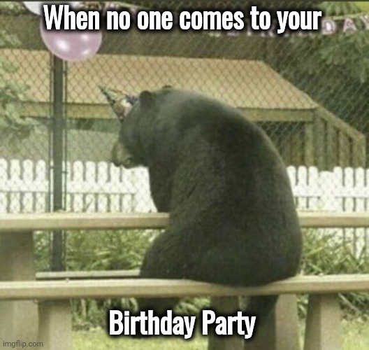 When no one comes to your birthday party - meme