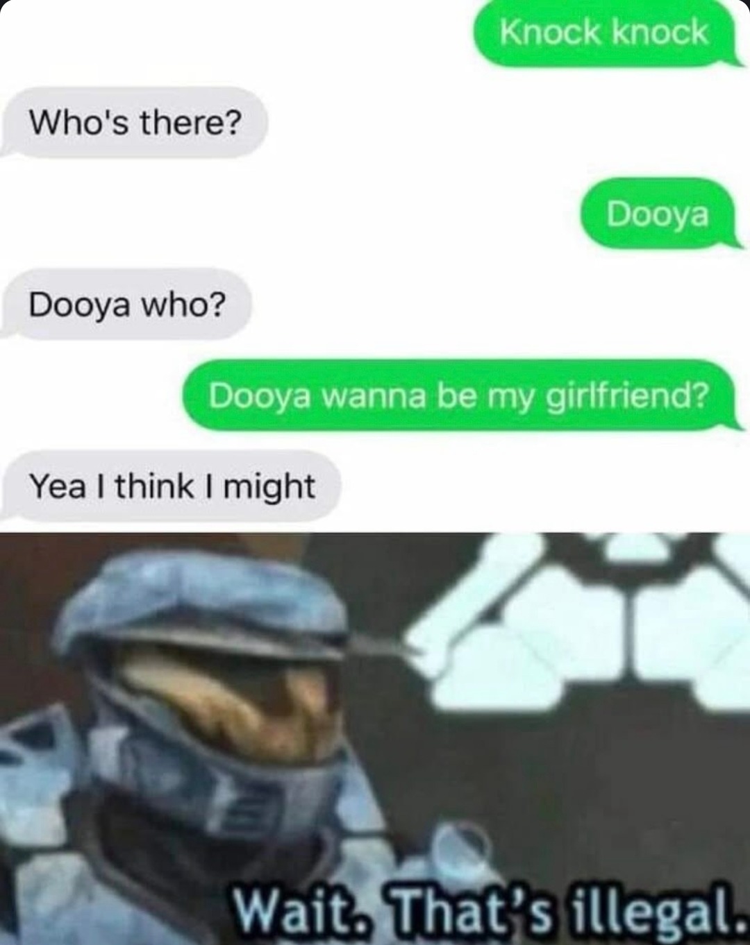 Knock knock jokes just got illegal - meme