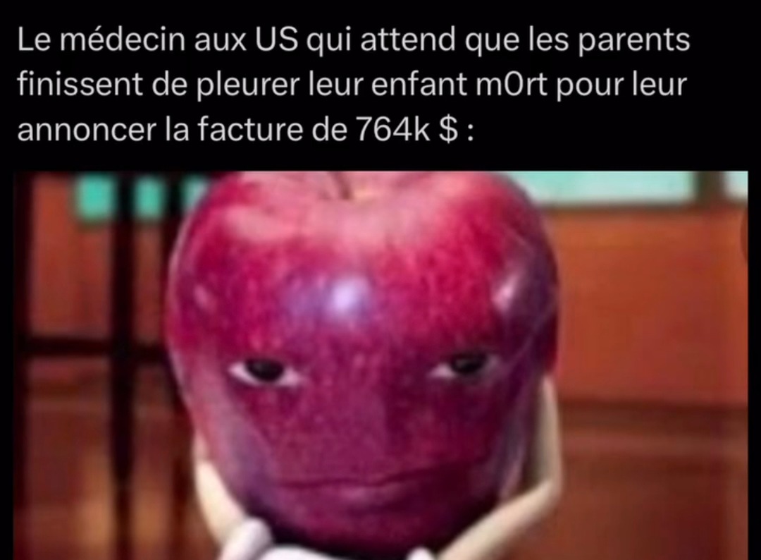 Docteur aux US qui balance la facture pendant les pleurs - meme