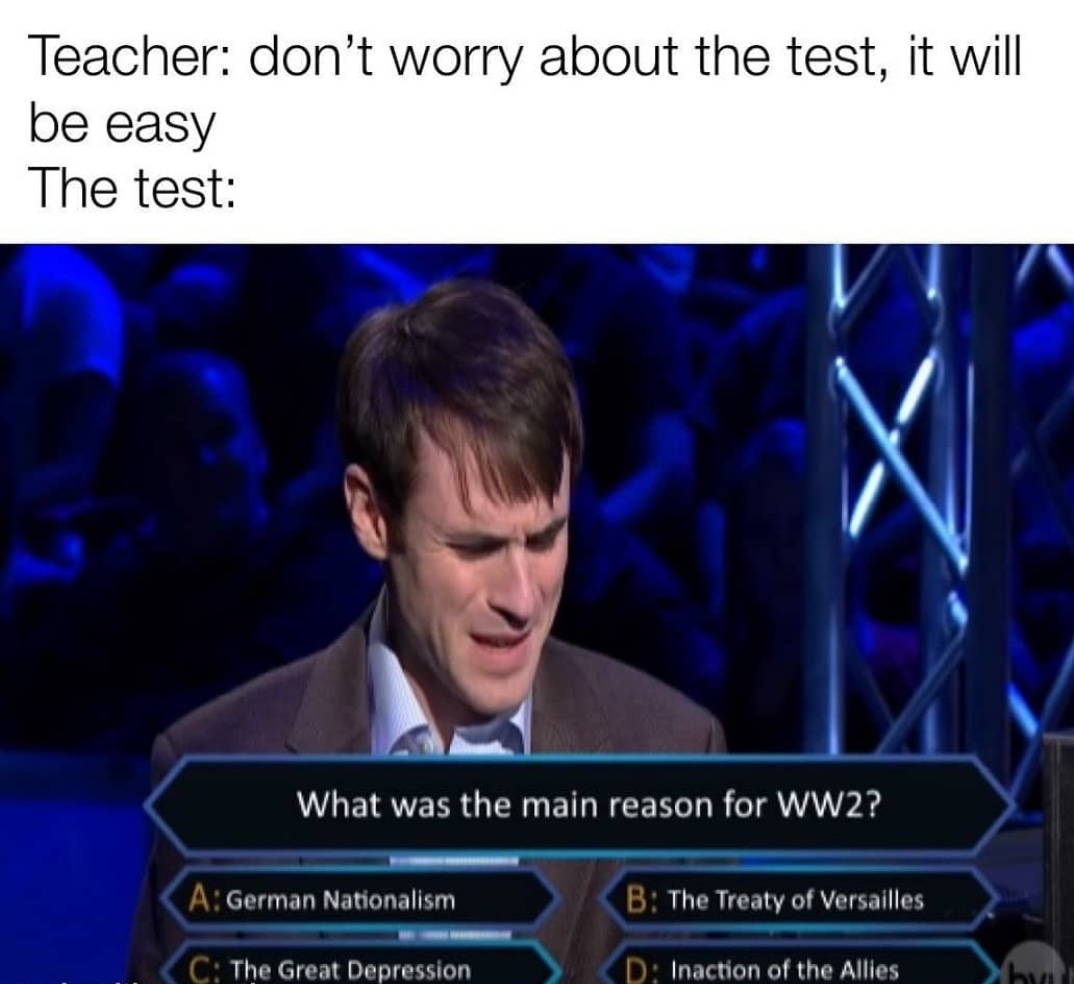 I definitely should put this on a real test right? - meme