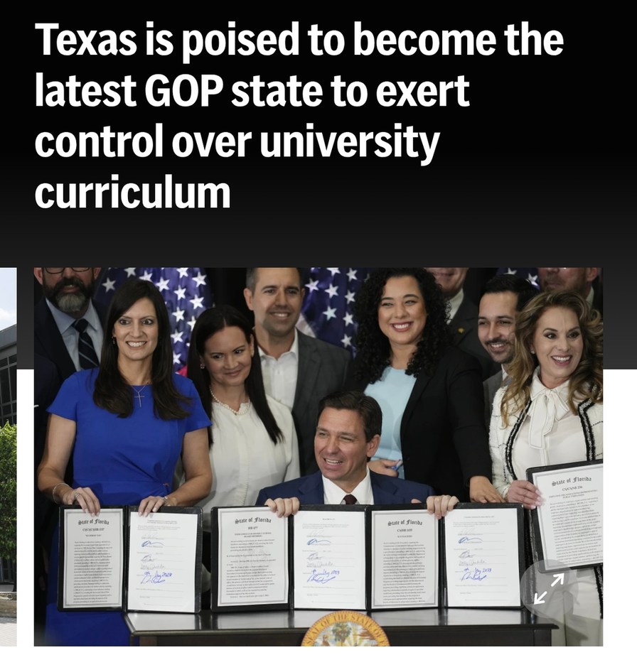 Texas moves to control college curriculums. Again - meme