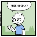 Liberals want free everything, except free speech (Stonetoss Cartoon).