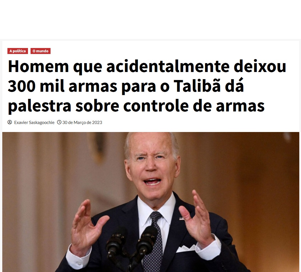 Homem que acidentalmente deixou 300 mil armas para o Talibã dá palestra sobre controle de armas - meme