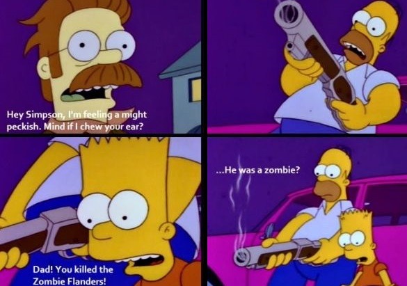 Goodbye zombie flanders - meme