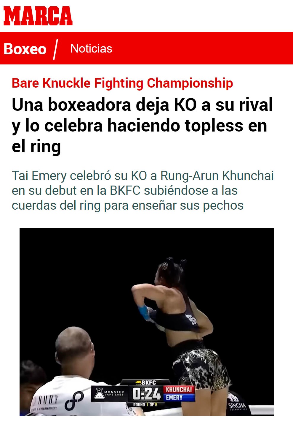 Boxeadora deja KO a su rival y lo celebra haciendo topless - meme