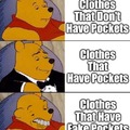 Clothes with fake pockets