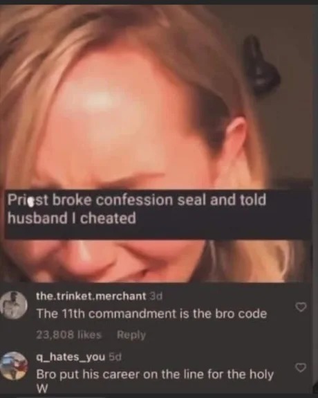 Priest follows the bro code - meme