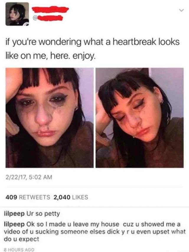 What a heartbreak looks like - meme