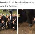 Thor wore crocs to the funeral