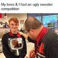 That sweater must be toasty because that is a nice burn