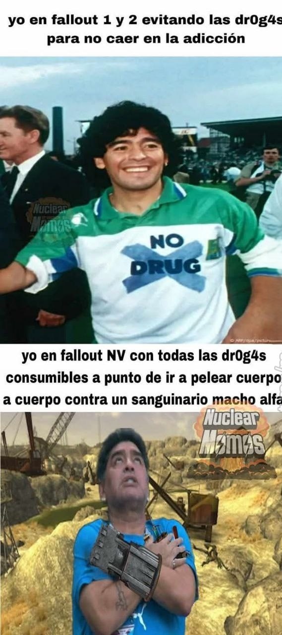 Yo en Fallout 1 vs yo en Fallout New Vegas con todas las drogus activadas - meme