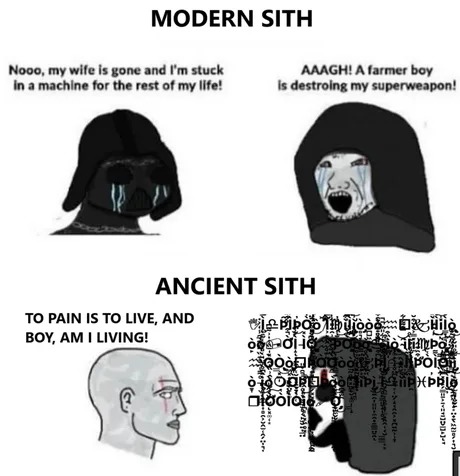 Modern sith vs ancient sith - meme