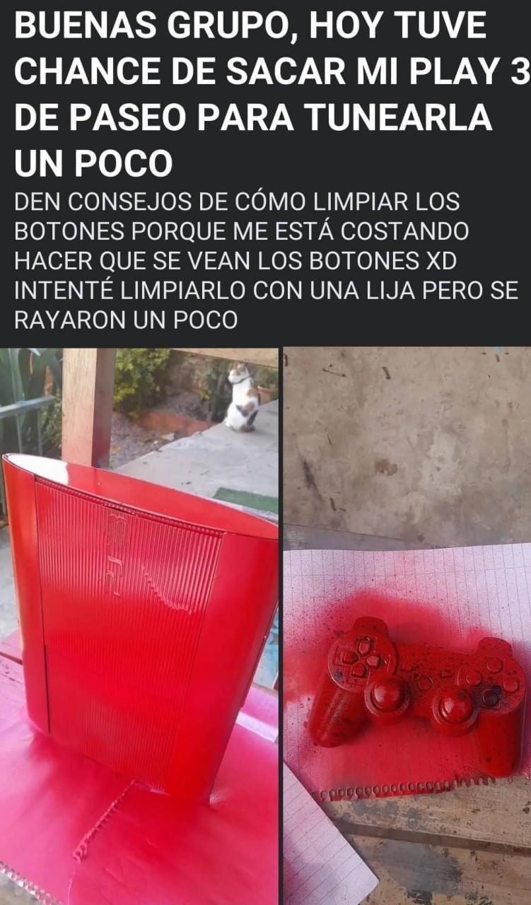 Saqué mi PS3 a pasear y casi la lijo hasta que quedó blanca - meme