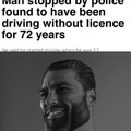 Man stopped by police found to have been driving without licence for 72 years