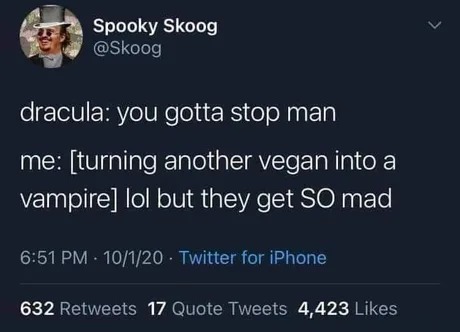 Vegan vampires - meme